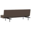vidaXL Sof&aacute;-cama com 2 almofadas couro artificial castanho