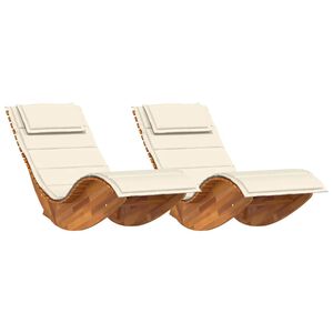 vidaXL Espregui&ccedil;adeira 2 pcs Castanho Madeira S&oacute;lida de Ac&aacute;cia