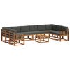 vidaXL Conjunto de Sof&aacute;s para Exterior 11 pcs Natural e Antracite