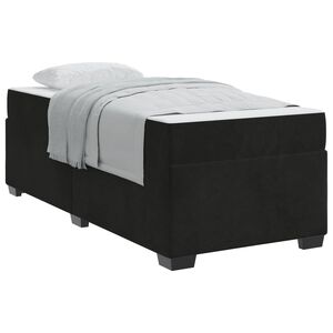 vidaXL Estrutura da Cama com colch&atilde;o Preto 80 x 200 cm tecido