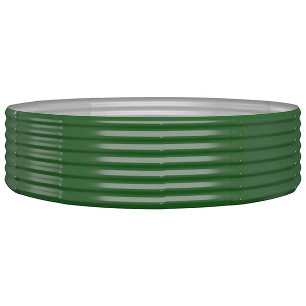 vidaXL Canteiro elevado jardim 140x140x36 cm a&ccedil;o galvanizado verde