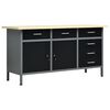vidaXL Bancada de trabalho 160x60x85 cm a&ccedil;o preto
