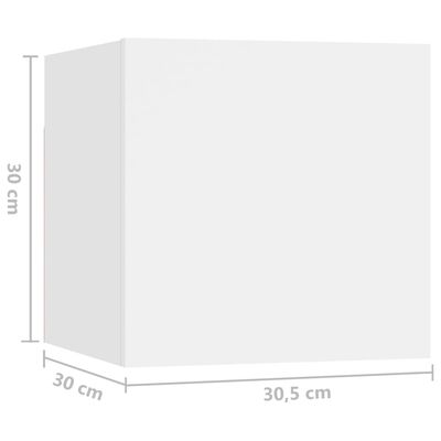 vidaXL Mesa de cabeceira 30,5x30x30 cm contraplacado branco