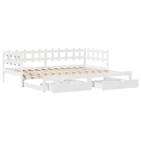 vidaXL Sofá-cama com gavetão e gavetas sem colchão 80x200 cm branco