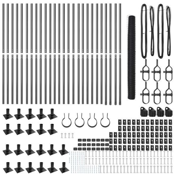 vidaXL Poste de Cerca Cinzeto 50 x 1,5 m (malha de 36 mm) A&ccedil;o e PVC