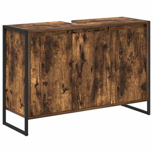 vidaXL Arm&aacute;rio de Banheiro Carvalho Fum&ecirc; 90 x 30 x 60 cm