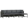 vidaXL 4 pcs conjunto lounge de jardim c/ almofad&otilde;es vime PE cinzento