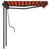 vidaXL Toldo retr&aacute;til manual com postes 3,5x2,5 m laranja e castanho