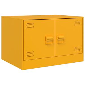 vidaXL Mesa de centro 67x50x44 cm a&ccedil;o amarelo mostarda