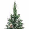 vidaXL &Aacute;rvore Slim de Natal Artificial Verde e Branco 210 cm