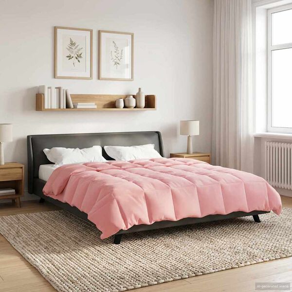 vidaXL Duvet de Ano Inteiro Colchonete Rosa 220 x 260 cm Microfibra