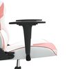 vidaXL Cadeira gaming couro artificial branco e rosa