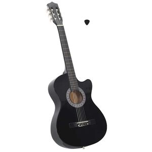 vidaXL Guitarra cl&aacute;ssica cutaway com 6 cordas 38" preto