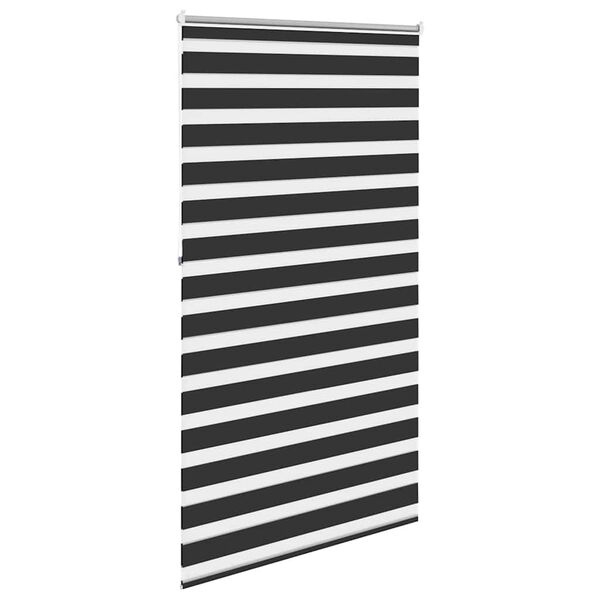 vidaXL Estore de rolo 120 x 230 cm, linhas de zebra / Preto