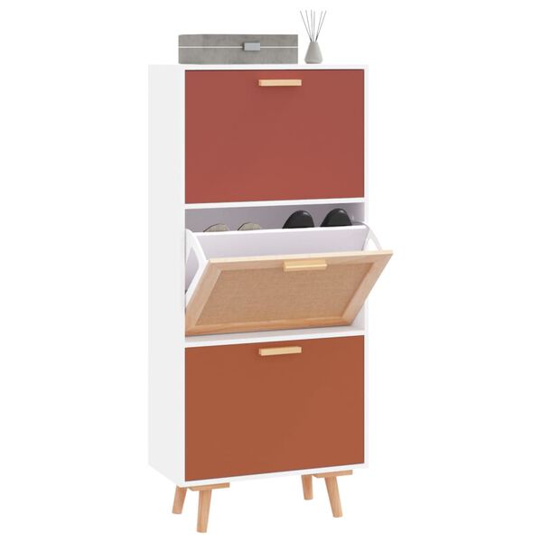 vidaXL Sapateira 52x25x120 cm derivados de madeira branco