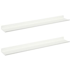 vidaXL Prateleira Flutuante 2 pcs Branco 60 x 9 x 2,5 cm A&ccedil;o