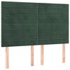 vidaXL Cama com molas/colch&atilde;o 140x190 cm veludo verde-escuro