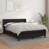 vidaXL Cama com molas/colch&atilde;o 140x190 cm couro artificial preto