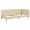 vidaXL Estrutura de Cama de Canto com colch&atilde;o Creme 90 x 190 cm tecido