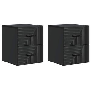 vidaXL Gabinete de Canto Montado na Parede com gaveta 2 pcs Preto