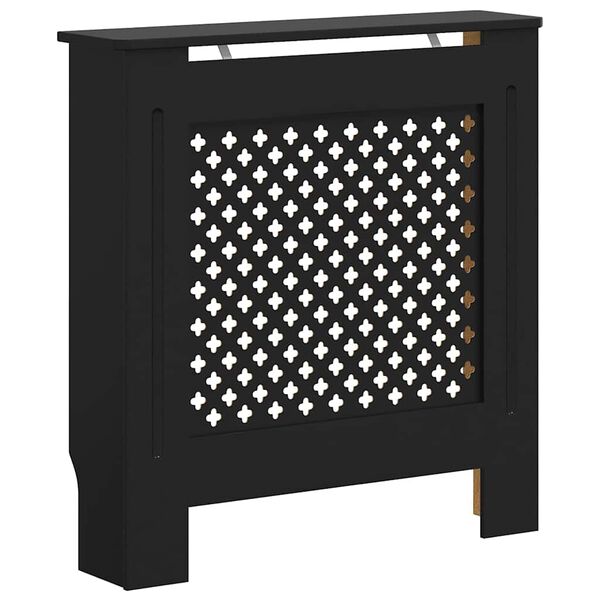 vidaXL Cobertura de radiador MDF 78 cm preto