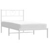 vidaXL Estrutura de cama em metal com cabeceira 107x203 cm branco