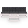 vidaXL 4 pcs conjunto lounge de jardim com almofad&otilde;es pinho maci&ccedil;o