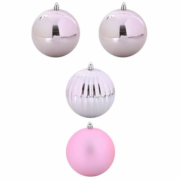 vidaXL Conjunto de Bolas de Natal XXL 4 pcs Rosa Pl&aacute;stico
