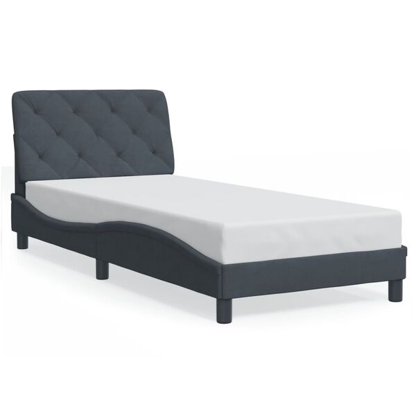 vidaXL Estrutura de cama sem colchão 80x200 cm veludo cinzento-escuro