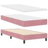 vidaXL Cama Box com colch&atilde;o com cabeceira Rosa 200 x 90 cm Veludo
