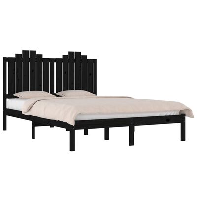 vidaXL Estrutura de cama 200x200 cm pinho maciço preto