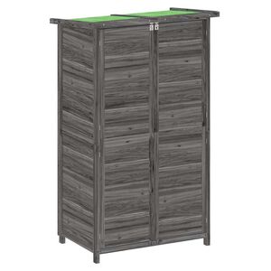 vidaXL Abrigo p/ ferramentas jardim 83x57x140 cm pinho maci&ccedil;o cinzento