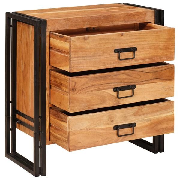 vidaXL Buffet Castanho 66 x 33 x 70 cm Madeira S&oacute;lida de Ac&aacute;cia