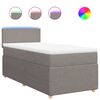 vidaXL Cama com molas/colch&atilde;o 90x200 cm tecido castanho-acinzentado