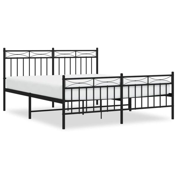vidaXL Estrutura de cama sem colch&atilde;o com p&eacute;s 160x200 cm preto