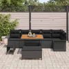 vidaXL Conjunto de Sof&aacute; de Jardim com almofada 9 pcs Preto
