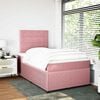 vidaXL Cama boxspring com colch&atilde;o 120x190 cm veludo rosa