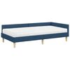 vidaXL Estrutura de Cama de Canto com Colch&atilde;o 2 pcs Azul tecido