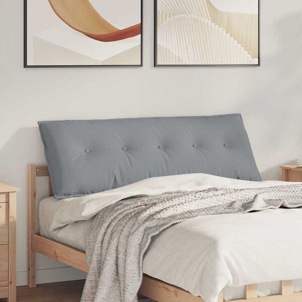 vidaXL Travesseiro para Costas Cinzento-claro 140 x 19 x 50 cm tecido