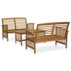vidaXL 3 pcs conjunto lounge de jardim madeira de ac&aacute;cia maci&ccedil;a