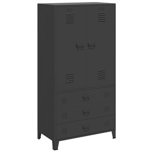 vidaXL Roupeiro industrial 90x50x180 cm metal preto
