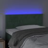 vidaXL Cabeceira de cama c/ luzes LED veludo 80x5x78/88cm verde-escuro