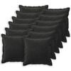vidaXL Almofada com travesseiro HOUTEN 12 unid. Preto Veludo