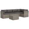 vidaXL 6 pcs conjunto lounge de jardim c/ almofad&otilde;es vime PE cinzento