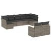 vidaXL 9 pcs conjunto sof&aacute;s p/ jardim com almofad&otilde;es vime PE cinzento