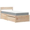 VidaXL Cama com gavetas e colch&atilde;o 90x200 cm madeira de pinho maci&ccedil;a