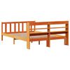 vidaXL Estrutura cama c/ cabeceira 140x190cm pinho maci&ccedil;o castanho-mel