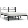 vidaXL Estrutura de cama com cabeceira 160x200 cm metal preto