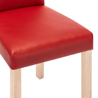vidaXL Cadeiras de jantar 2 pcs couro artificial vermelho-tinto