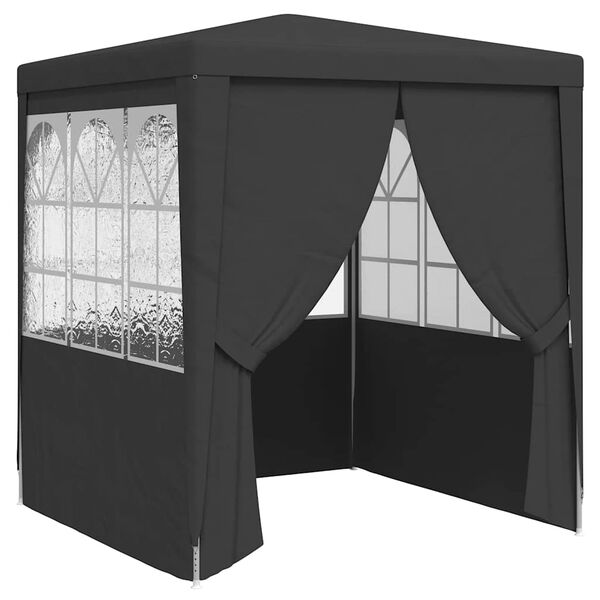 vidaXL Tenda festas com paredes laterais 2x2m 90g/m² antracite
